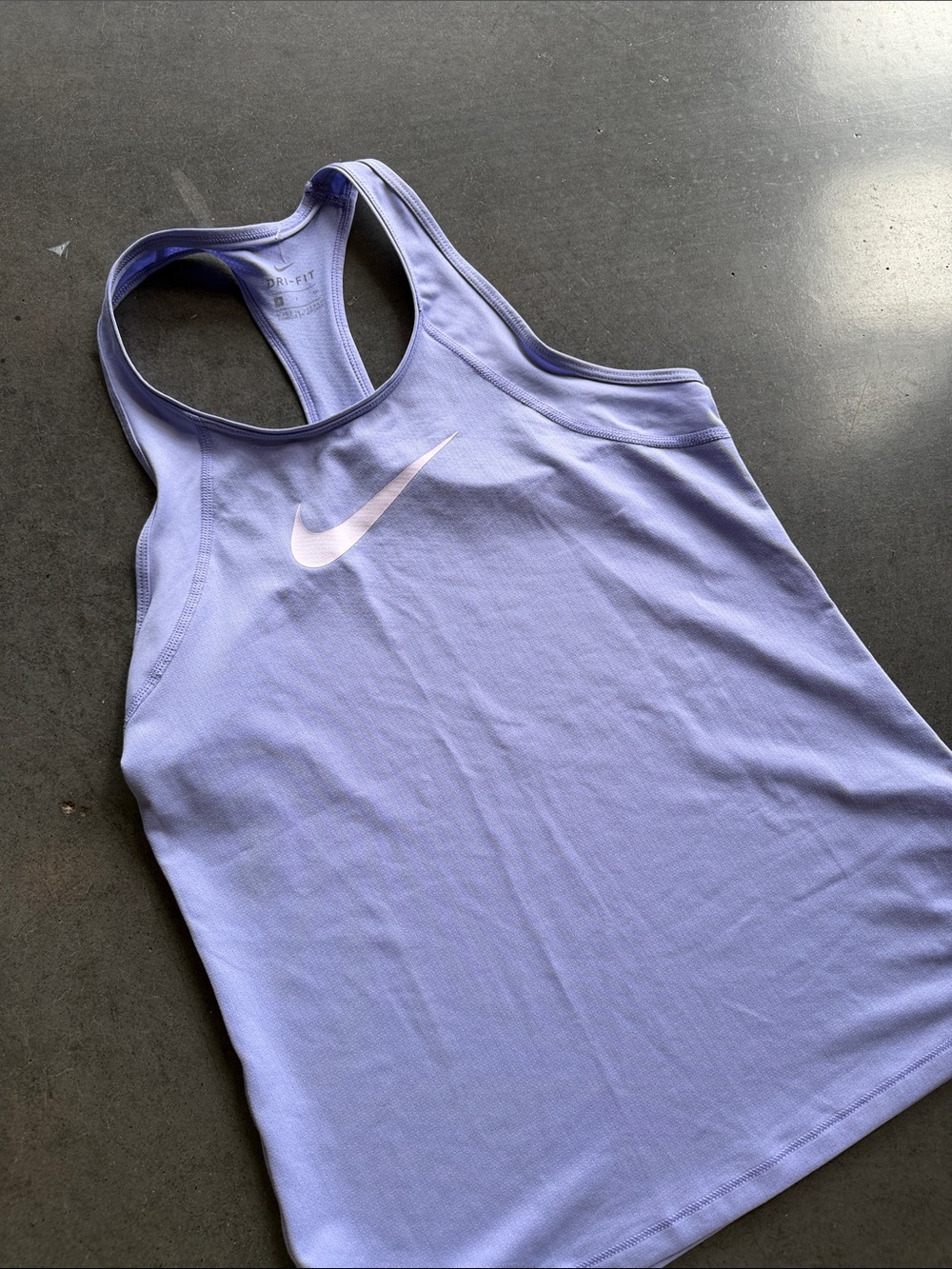 Nike Lavender Racerback Tank with White Swoosh Logo